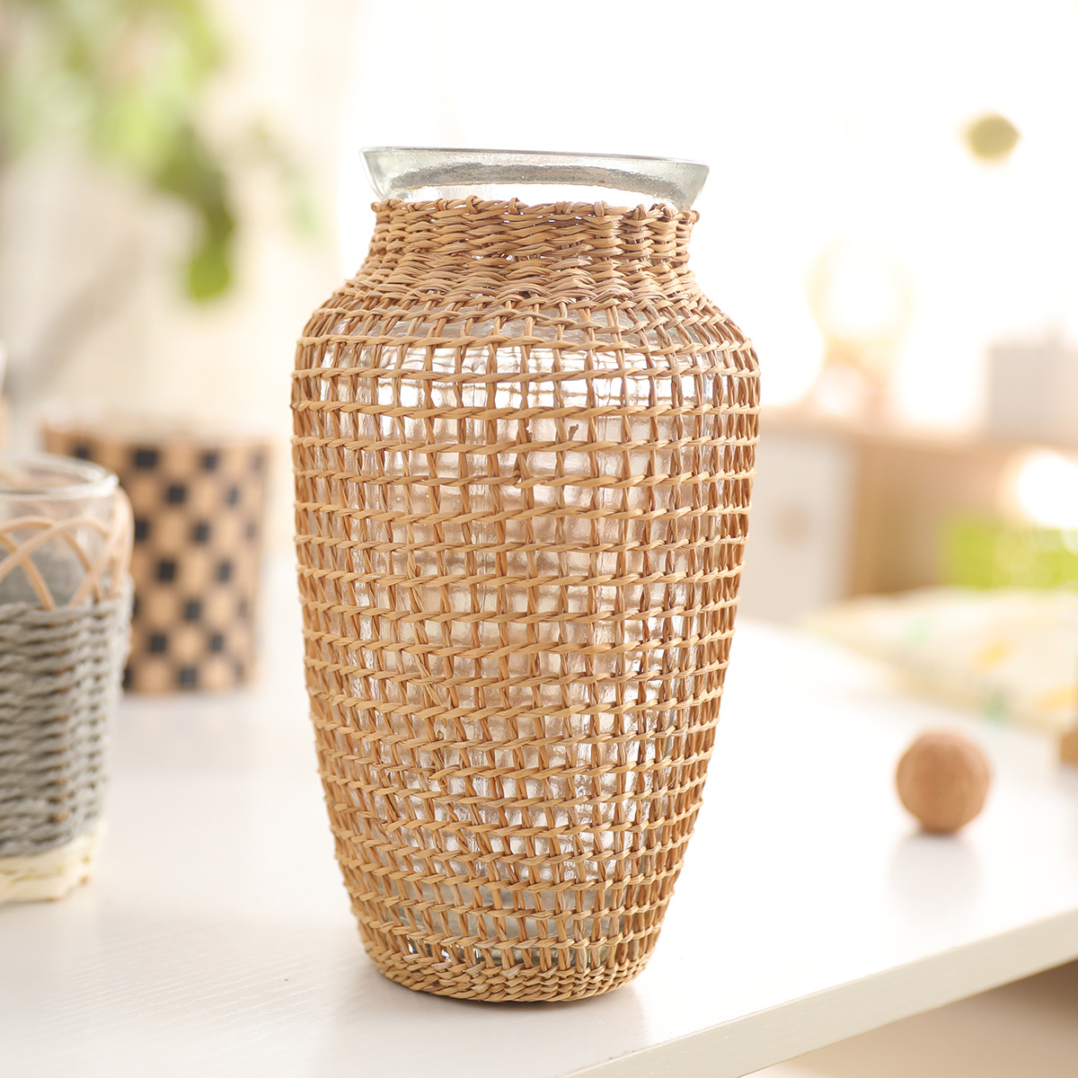 Bottle with grass cover